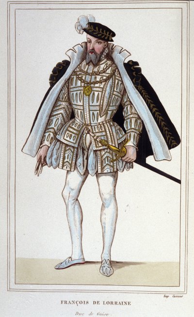 François de Lorraine (1519-1563). Hertog van Aumale, daarna 2e Hertog van Guise. Franse Luitenant-Generaal. Gravure uit 1830. door Unknown artist