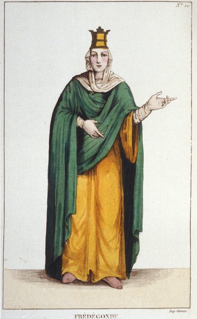 Frédégonde. Koningin van Neustrië (545-597) (gravure 1830) door Unknown artist