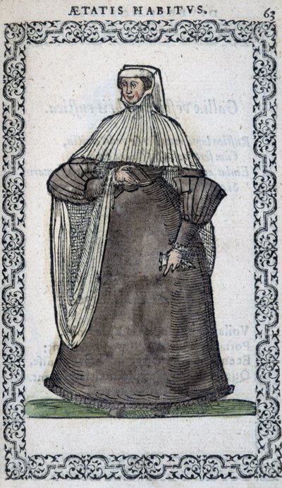 Franse vrouw in rouwkleding - in 