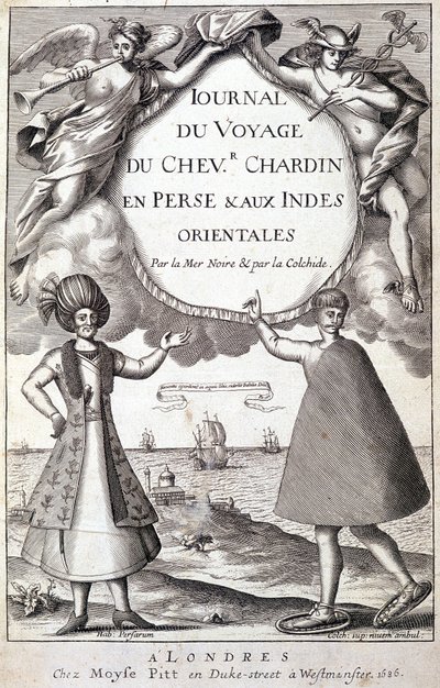 Frontispice van Diary of the Journey of the Knight Chardin, Persia and the East Indies, by the Black Sea and the Colchide door Unknown artist