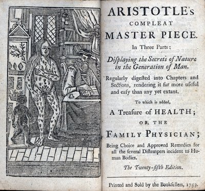 Frontispice van een medische behandeling van de Griekse filosoof Aristoteles (384-322 v.Chr.). (ARISTOTLE