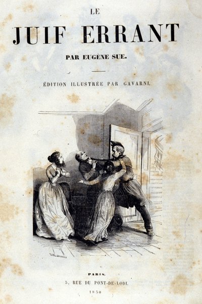 Frontispice van de roman door Eugene Sue: De Wandelende Jood door Unknown artist