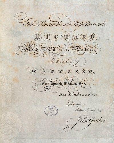 Frontispice van "De psalmen" door Benedetto Marcello door Unknown artist