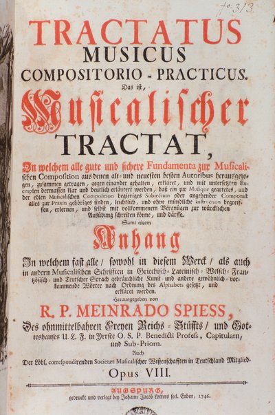 Frontispice van Tractatus musicus door Unknown artist