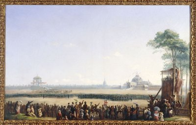 Fête du 10 mei 1852 op Champ-de-Mars, uitreiking van de adelaars en zegen van de vlaggen door Unknown artist