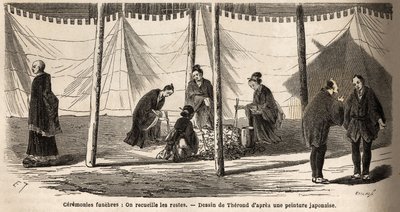 Begrafenisceremonies: na crematie, verzameling van resten door Unknown artist