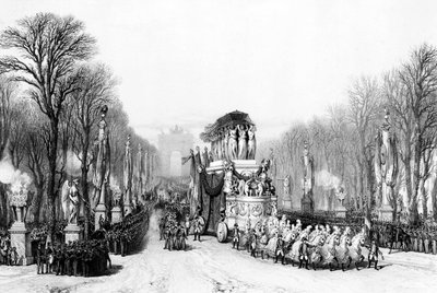 Begrafenis van keizer Napoleon Bonaparte. Terugkeer van de as van keizer Napoleon I op de Champs-Elysees, Parijs door Unknown artist