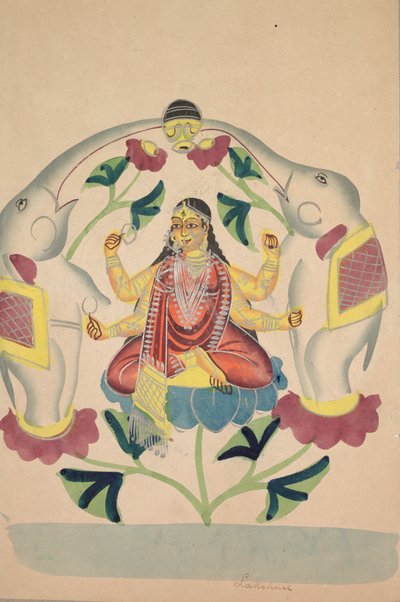 Gajalakshmi: Lakshmi met olifanten door Unknown artist