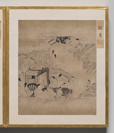Poorthuis uit Album van Illustraties voor het Verhaal van Genji door Unknown artist