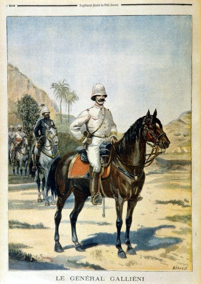 Generaal Galliéni in Madagaskar - in Le Petity Journal van 11/06/1899 door Unknown artist