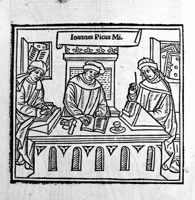 Giovanni Pico della Mirandola (Jean Pic de la Mirandole) met zijn twee discipelen - in 