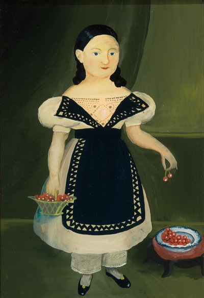 Meisje met kersen door Unknown artist