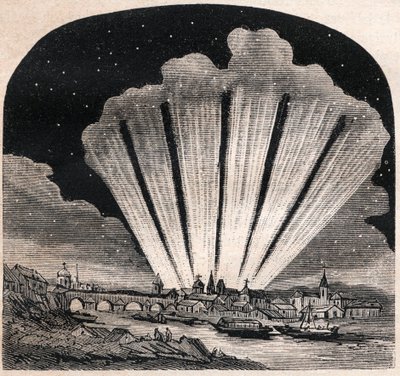 Grote Komeet van 1744 (C/1743 X1) - Grote komeet met zes staarten van 1744 - Komeet van Cheseaux of Komeet Klinkenberg-Cheseaux - gravure rond 1867 door Unknown artist