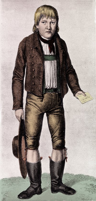 Grote raadsels: portret van Gaspard (Kaspar) Hauser, bijgenaamd de Wees van Europa door Unknown artist