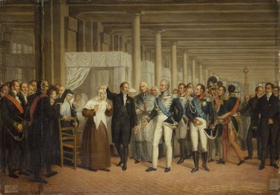Guillaume Dupuytren (1777-1835), in het Hôtel-Dieu, presenteert Charles X een oogoperatie door Unknown artist