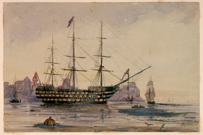 HMS Victory Portsmouth Harbour, 24 oktober 1858 door Unknown artist