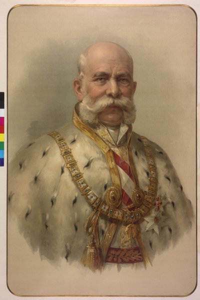 Halflengte keizer Franz Joseph I in de fleece mantel door Unknown artist
