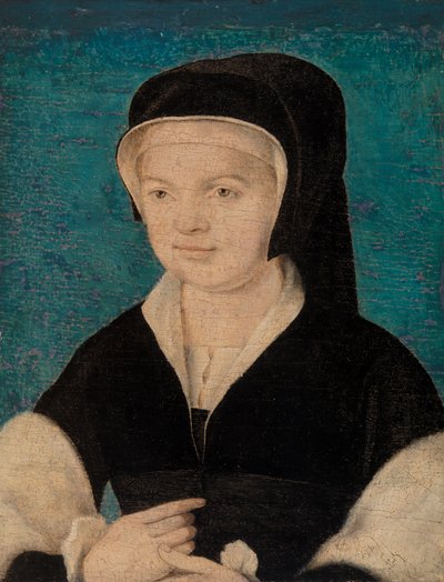 Hoofd van een Vrouw op Blauwe Achtergrond door Unknown artist
