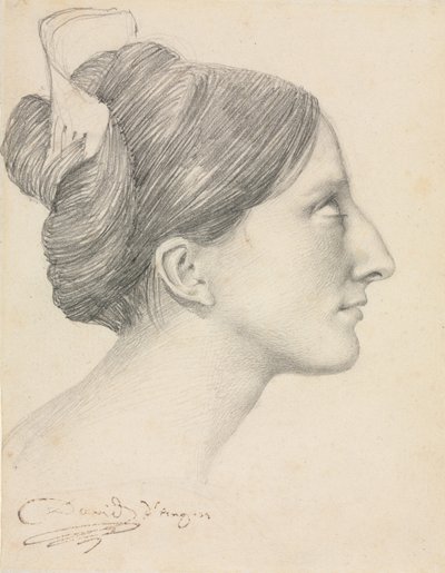 Hoofd van een Vrouw in Profiel (George Sand) door Unknown artist