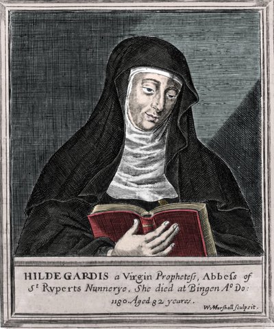 Hildegard van Bingen - Representatie van Sint Hildegard (1098-1179) door Bingen (gravure 19e eeuw) door Unknown artist