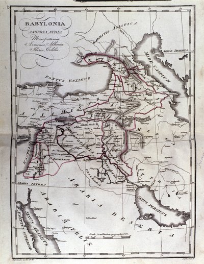 Historische Atlas van Mesopotamië. Babylonië, Syrië en Assyrië. Eind 18e eeuw door Unknown artist