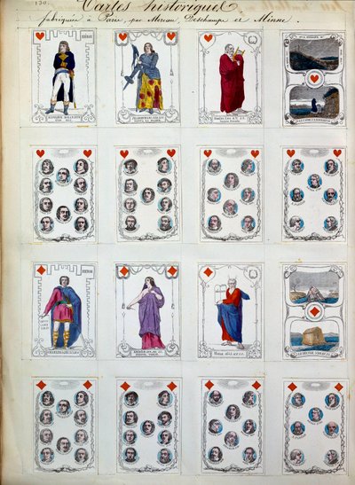Historische speelkaarten die grote personages uit de geschiedenis, kunst, literatuur, religie voorstellen door Unknown artist