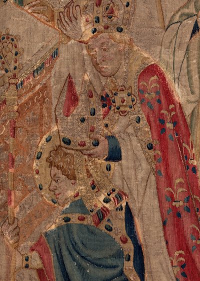 Geschiedenis van Sint Piat en Sint Eleuthère, Scene 10: Sint Eleuthère wordt gewijd als bisschop (detail) door Unknown artist