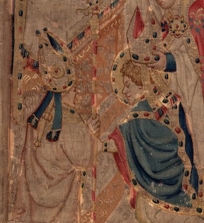 Geschiedenis van Sint Piat en Sint Eleuthère, Scene 10: Sint Eleuthère wordt gewijd als bisschop (detail) door Unknown artist