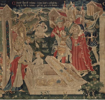 Geschiedenis van Sint Piat en Sint Eleuthère, Scene 12: De opstanding van de dochter van de tribuun door Unknown artist
