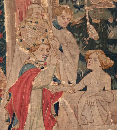 Geschiedenis van Sint Piat en Sint Eleuthère, Scene 12: De opstanding van de dochter van de tribuun. Detail door Unknown artist
