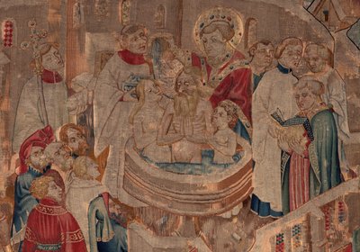Geschiedenis van Sint Piat en Sint Eleuthère, Scene 6 (detail) door Unknown artist