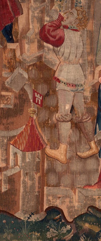 Geschiedenis van Sint Piat en Sint Eleuthère, Scene 6 Detail midden links. Een man door Unknown artist