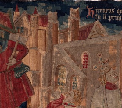 Geschiedenis van Sint Piat en Sint Eleuthère, Scene 6 (detail) door Unknown artist
