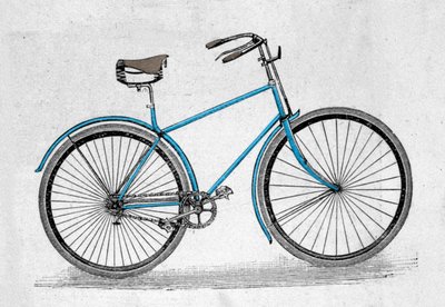 Hol rubber fietsmodel. De uitvinding van rubberbanden door de Engelsman John Boyd Dunlop dateert uit 1888 door Unknown artist