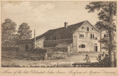 Huis van de overleden beroemde John James Rousseau, in Moutiers-Travers door Unknown artist