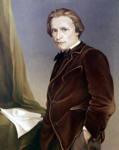 Hugo Wolf, Oostenrijkse componist. 1860 - 1903. Wagner Bayreuth Museum door Unknown artist