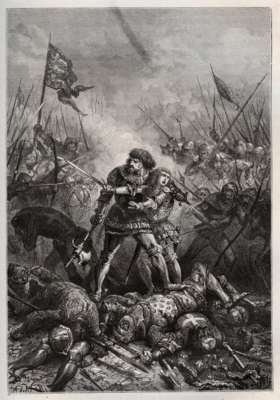 Honderdjarige Oorlog: Koning van Frankrijk Jan II de Goede en zijn zoon Filips II van Bourgondië, bekend als 