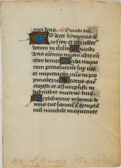 Verlucht handschriftblad uit een getijdenboek door Unknown artist