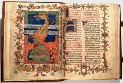 Verluchtingen uit ff.8v en 9r van het Missaal bekend als de "Dragone" door Unknown artist