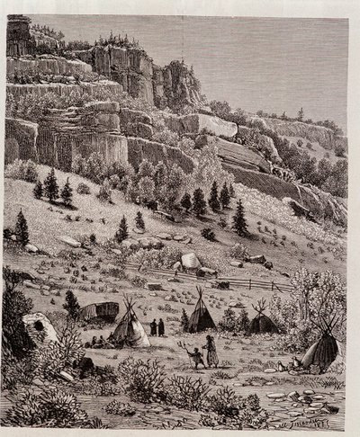 Indiaans kampement in het Kaibab-bos, VS - in 