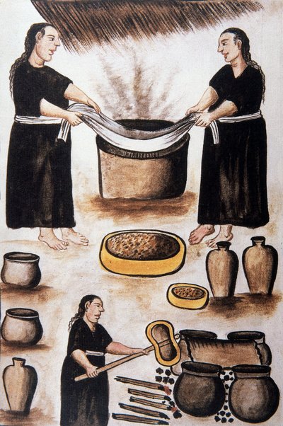 Indianen koken vlees, uit het boek "Trujillo del Peru" of "Códice Martínez Compañón", door Baltazar Martinez Compañón y Bujanda, bisschop van Trujillo (1782-1785) door Unknown artist