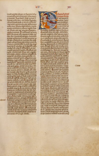 Initial E: Abisag voor David op zijn sterfbed door Unknown artist