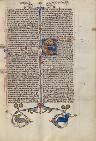 Begin E: Ezechiël droomt over de vier evangelistensymbolen door Unknown artist