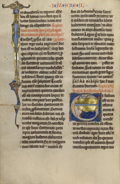 Begin E: Ezechiëls visioen van de Tetramorf door Unknown artist