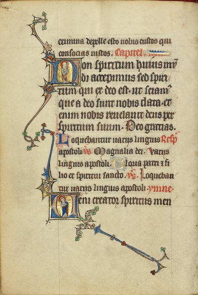 initiaal N: Sint Paulus met een zwaard; initiaal V: Sint Petrus met een sleutel door Unknown artist