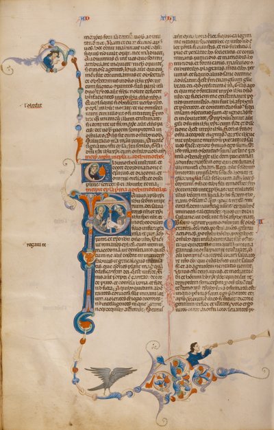Beginletter P: Sint Paulus geeft brief aan bisschop door Unknown artist