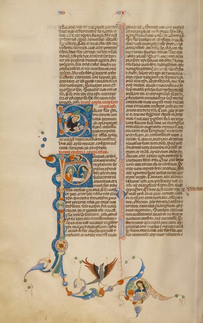 Beginletter P: Sint Paulus geeft een brief aan een boodschapper door Unknown artist