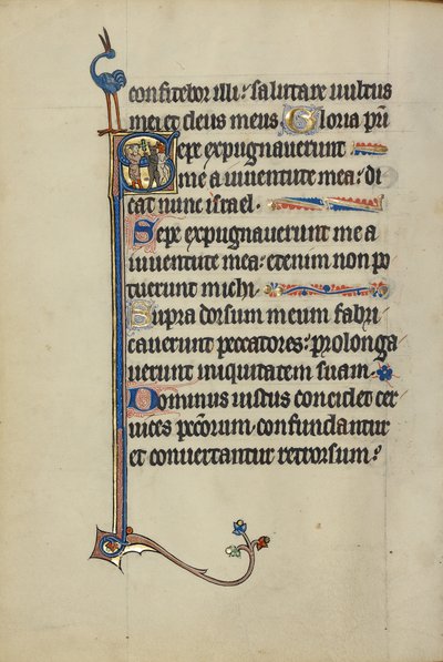 Begin S: Een man met een kruis die twee duivels verjaagt door Unknown artist