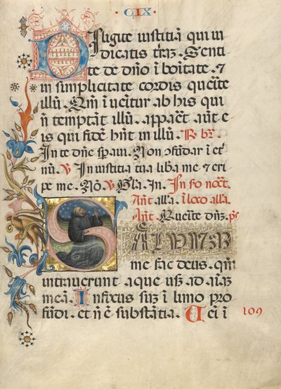Begin S: Een biddende monnik in het water door Unknown artist