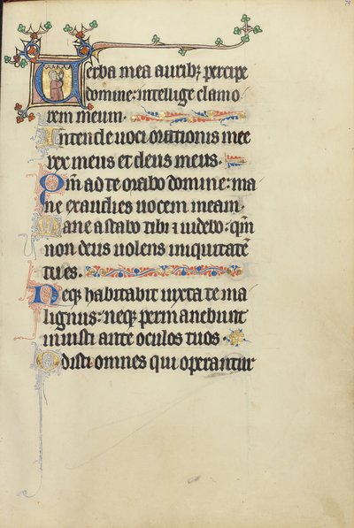 Initial V: Een man in gebed door Unknown artist